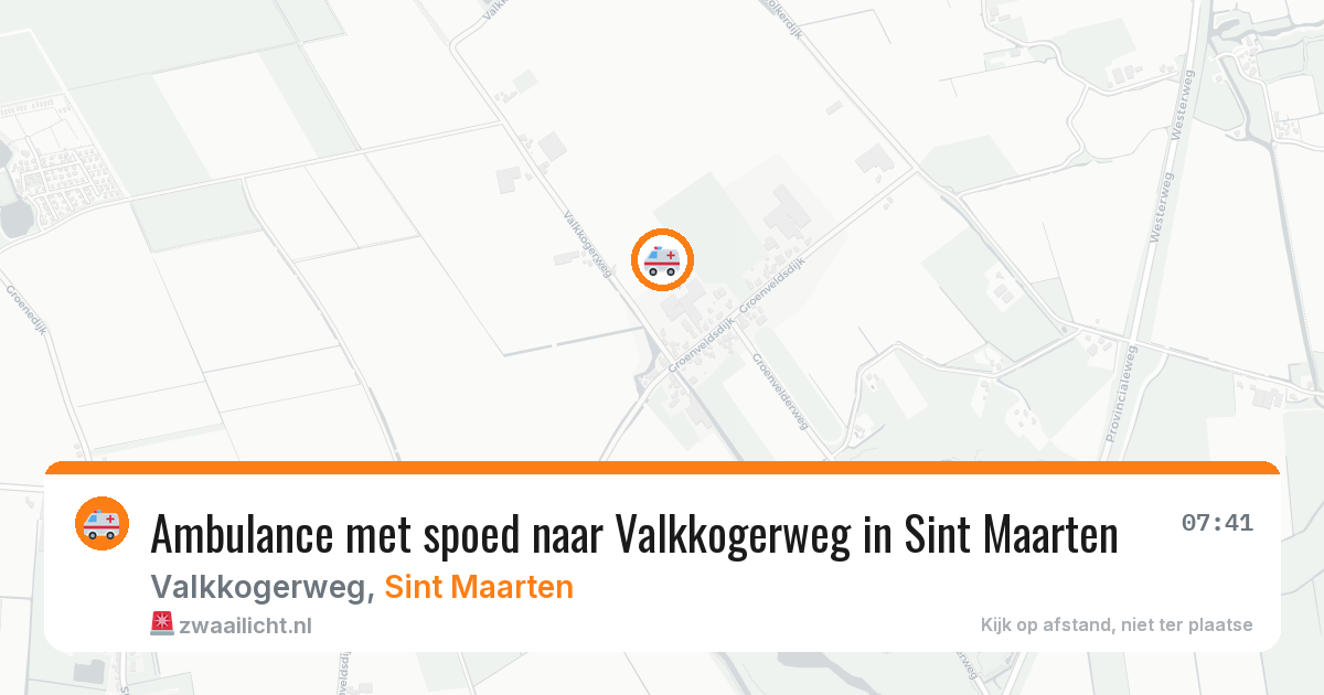 Ambulance met spoed naar Valkkogerweg in Sint Maarten — 25 jul 2026