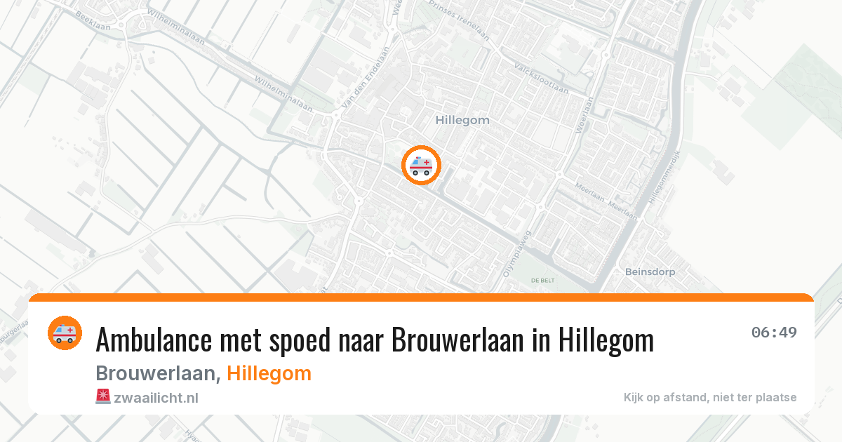 Ambulance met spoed naar Brouwerlaan in Hillegom — 8 mei 2026