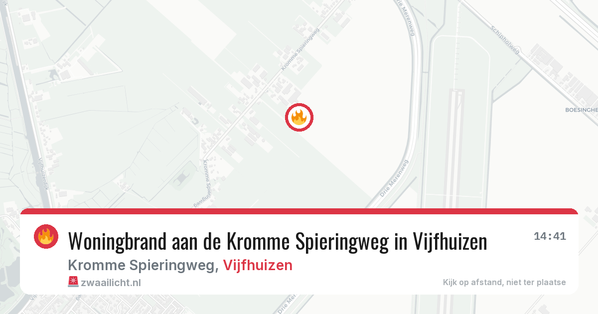 Woningbrand aan de Kromme Spieringweg in Vijfhuizen — 12 jul 2026
