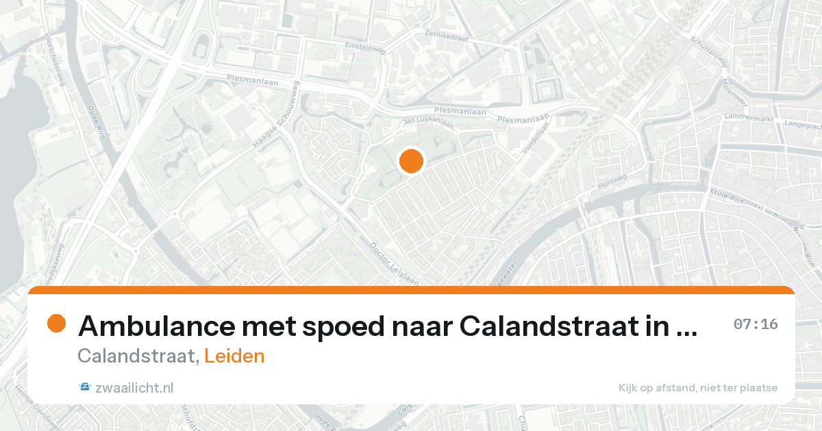 Ambulance met spoed naar Calandstraat in Leiden — 23 aug 2026