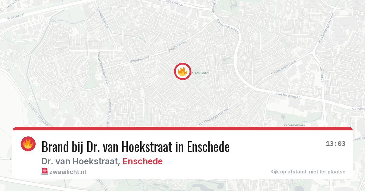 Brand bij Dr. van Hoekstraat in Enschede — 10 aug 2026