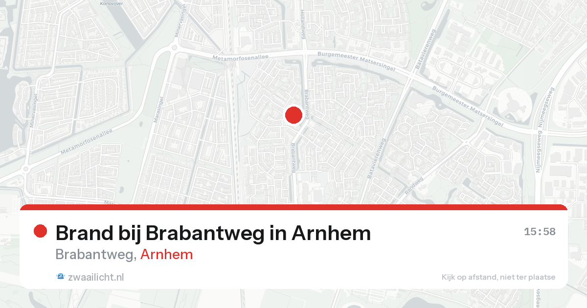 Brand bij Brabantweg in Arnhem — 25 aug 2026