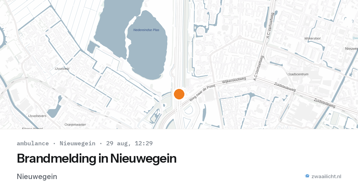 Brandmelding in Nieuwegein — 29 aug 2026