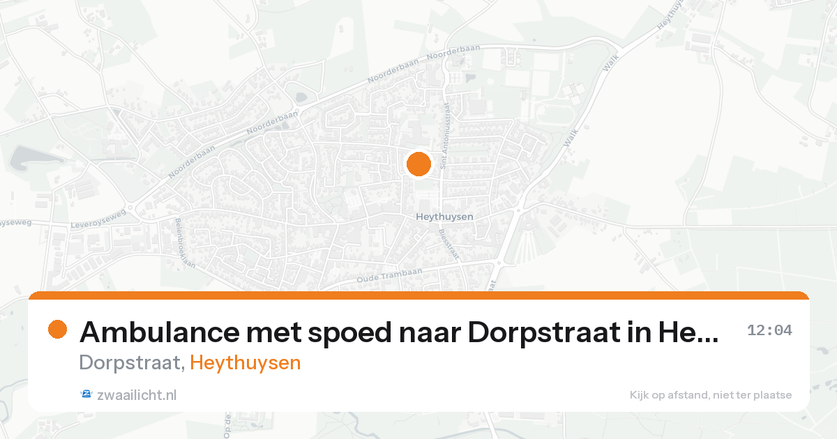 Ambulance met spoed naar Dorpstraat in Heythuysen — 22 aug 2026