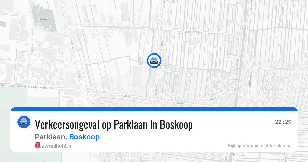 Verkeersongeval op Parklaan in Boskoop — 10 mrt 2026