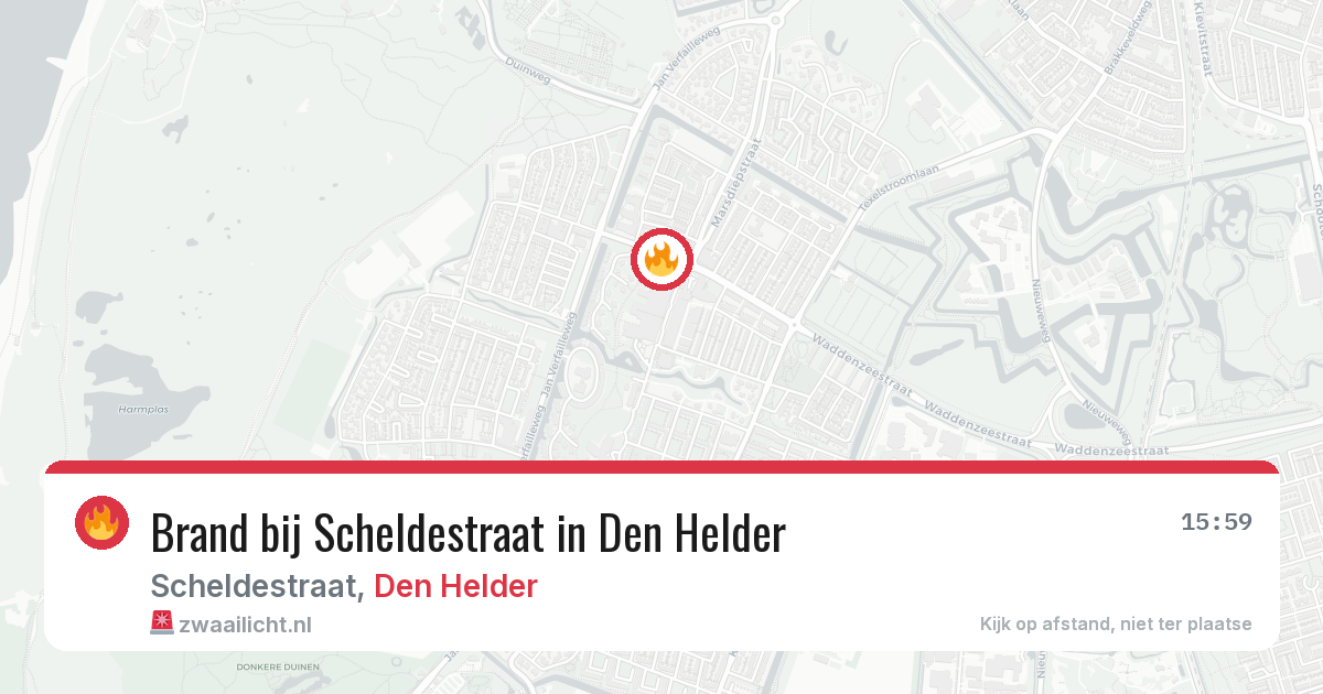 Brand bij Scheldestraat in Den Helder — 7 aug 2026