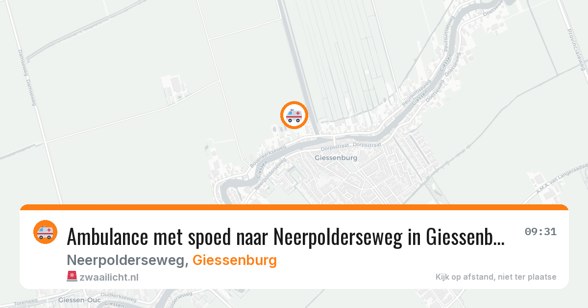 Ambulance met spoed naar Neerpolderseweg in Giessenburg — 8 jul 2026