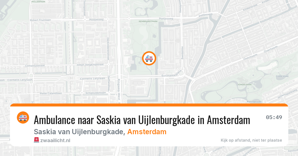 Ambulance naar Saskia van Uijlenburgkade in Amsterdam — 21 jun 2026