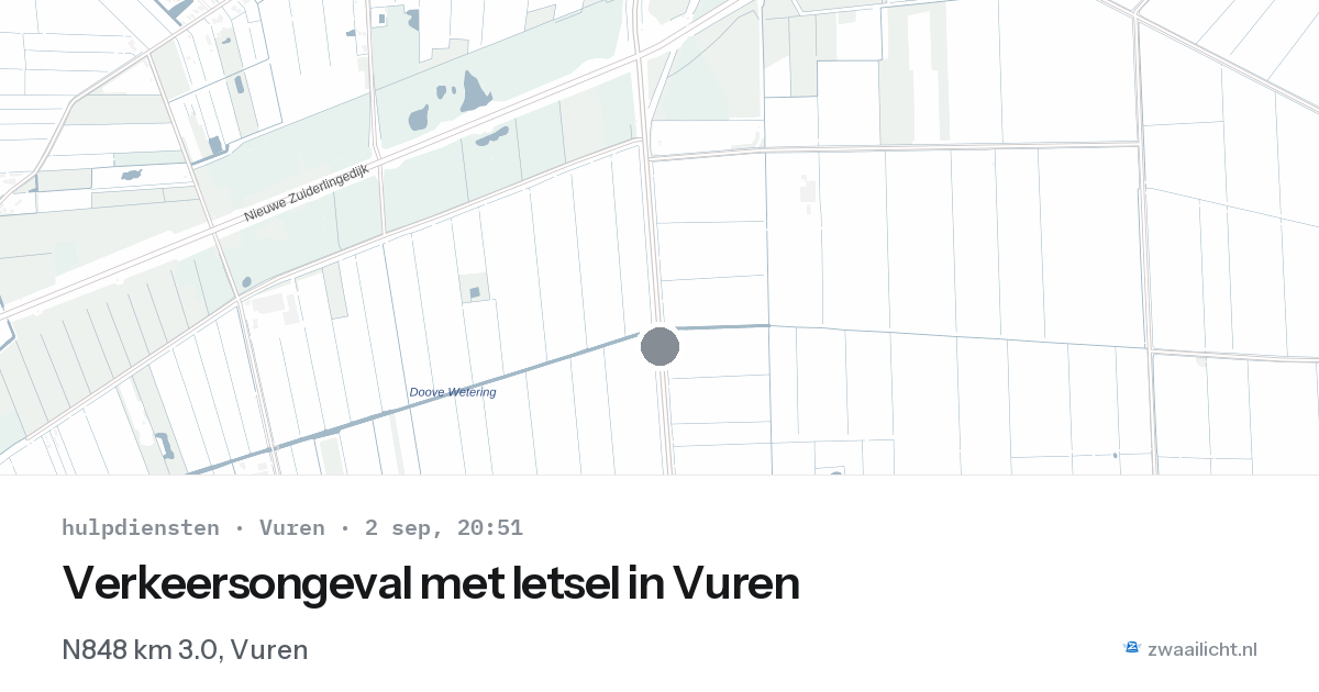 Verkeersongeval met letsel in Vuren — 2 sep 2026