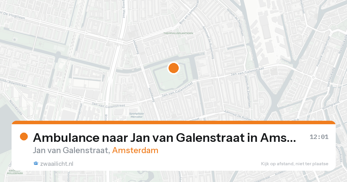 Ambulance naar Jan van Galenstraat in Amsterdam — 18 aug 2026