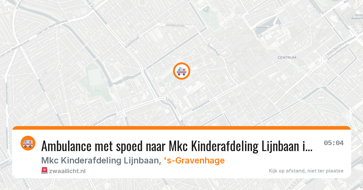 Ambulance met spoed naar Mkc Kinderafdeling Lijnbaan in 's-Gravenhage — 4 feb 2026