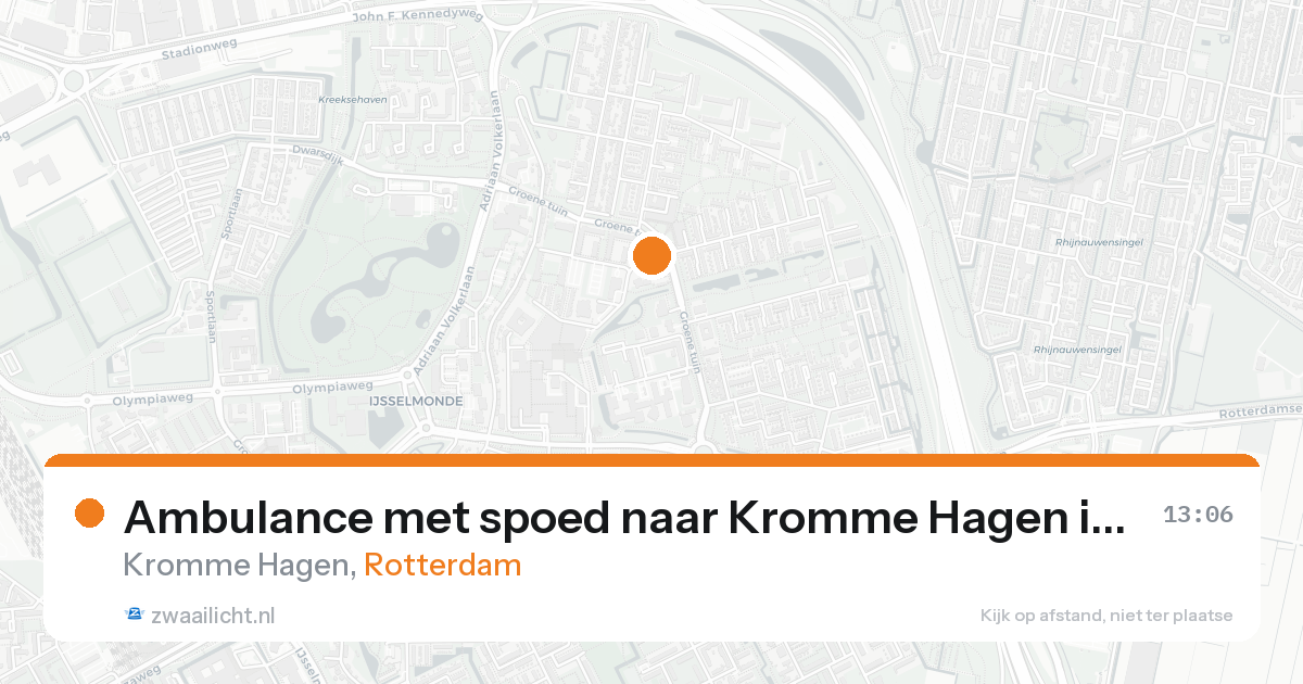 Ambulance met spoed naar Kromme Hagen in Rotterdam — 21 aug 2026