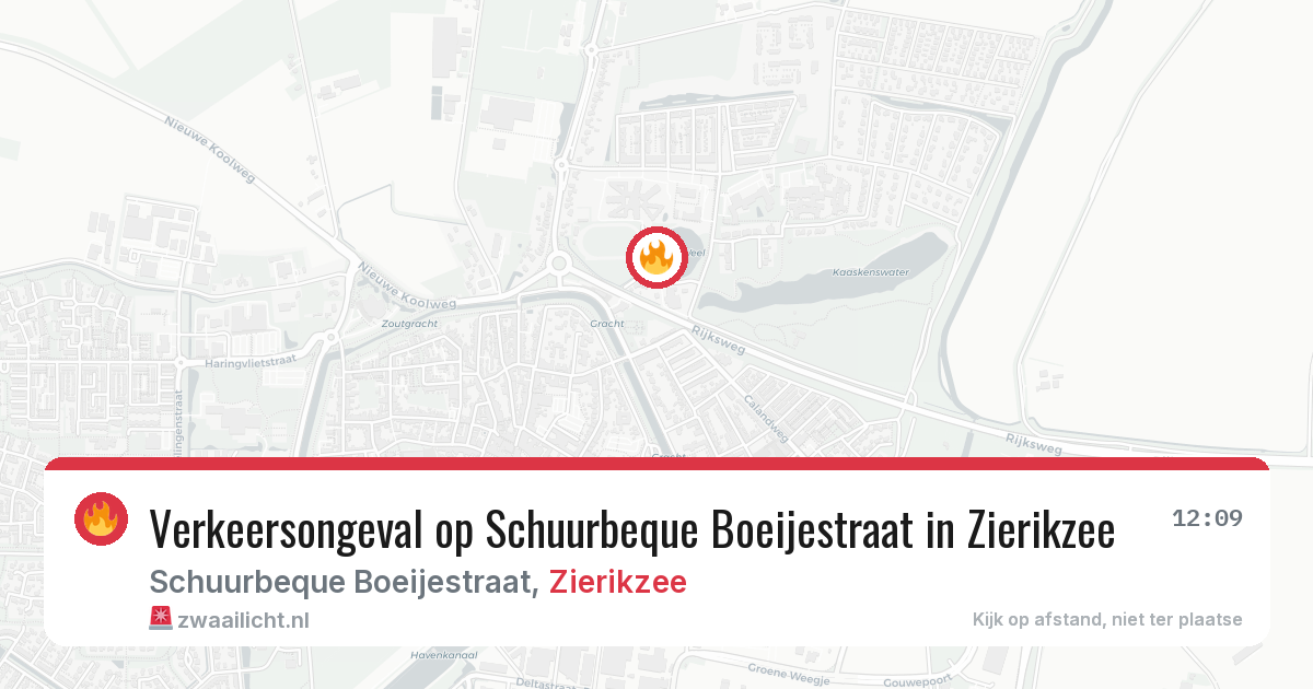 Verkeersongeval op Schuurbeque Boeijestraat in Zierikzee — 9 aug 2026