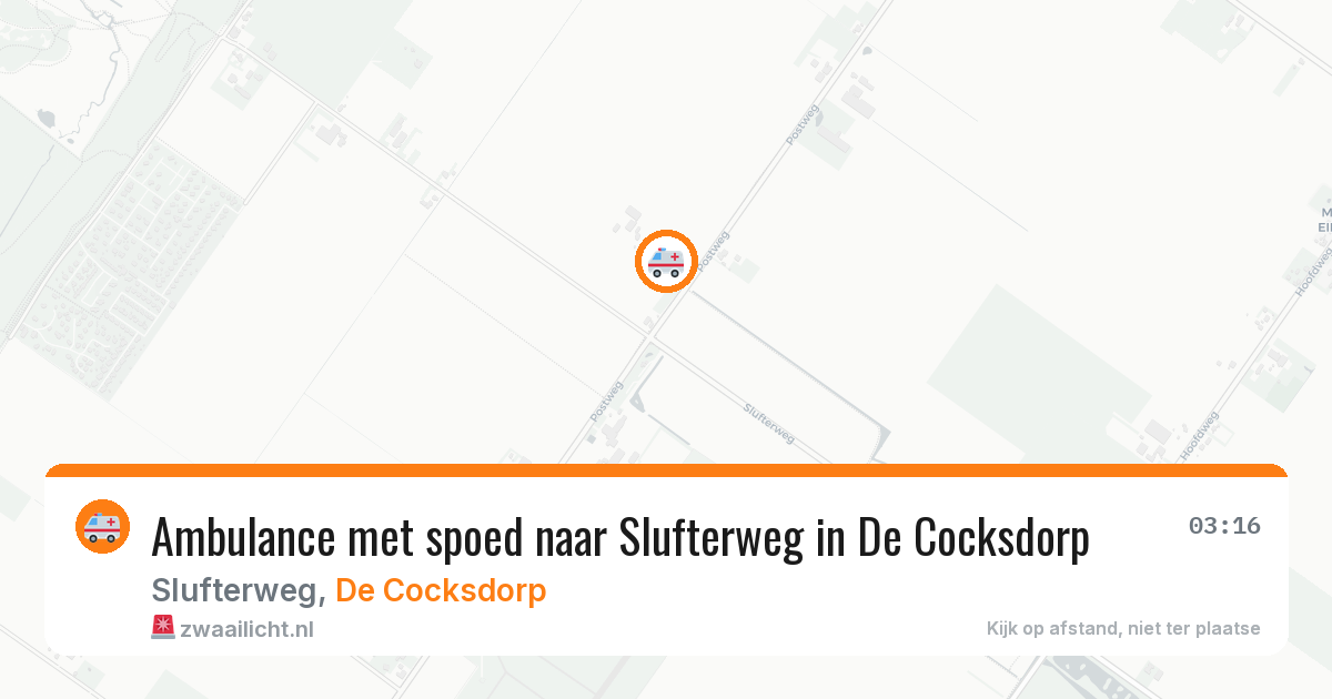 Ambulance met spoed naar Slufterweg in De Cocksdorp — 7 jul 2026