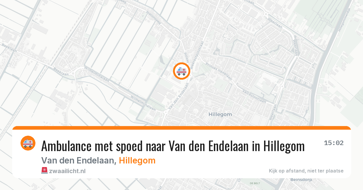 Ambulance met spoed naar Van den Endelaan in Hillegom — 19 jun 2026