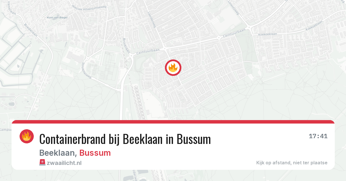 Containerbrand bij Beeklaan in Bussum — 4 mrt 2026
