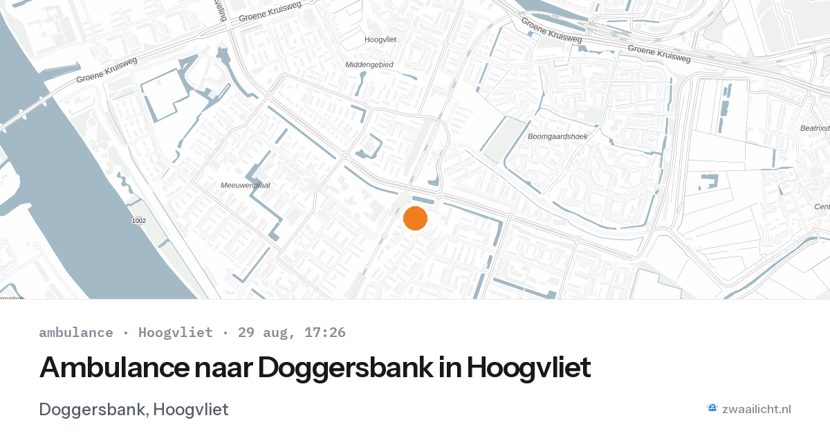 Ambulance naar Doggersbank in Hoogvliet — 29 aug 2026