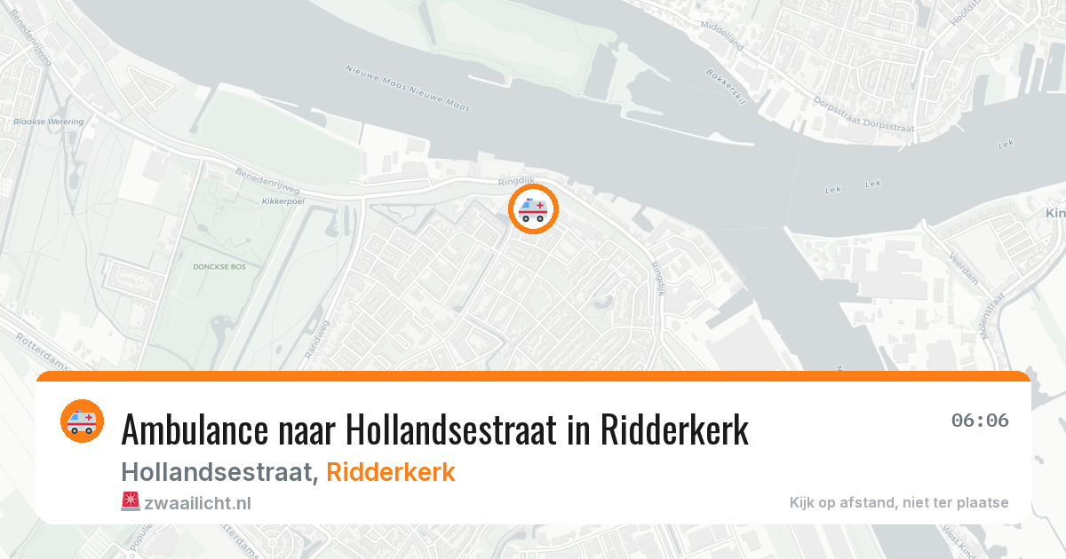 Ambulance naar Hollandsestraat in Ridderkerk — 13 aug 2026