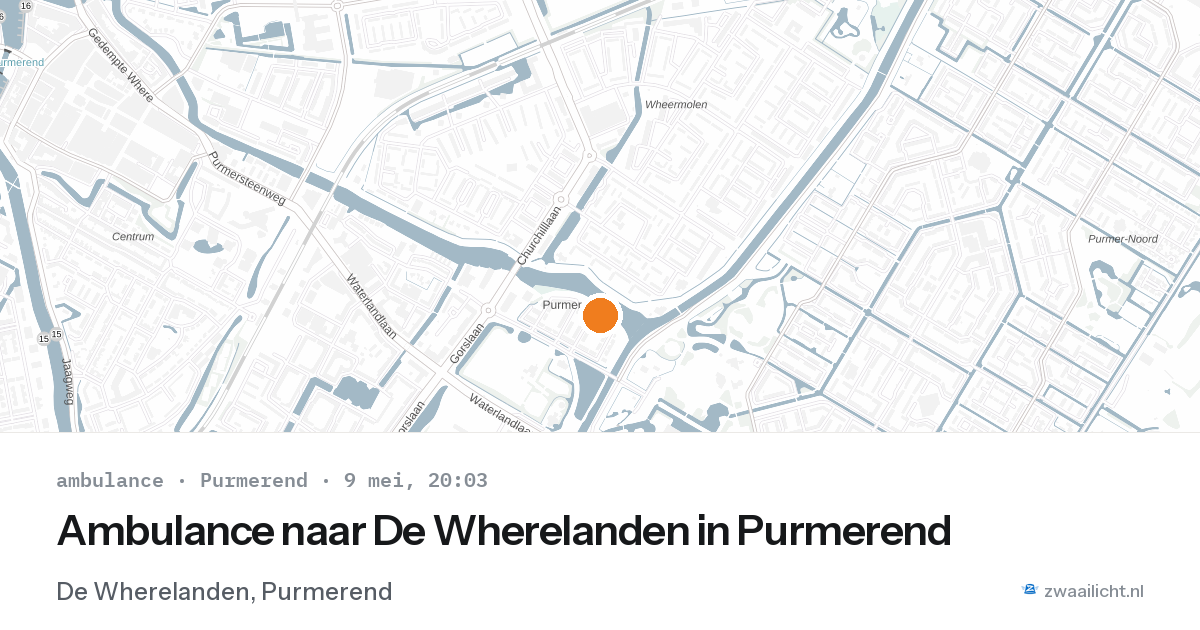 Ambulance naar De Wherelanden in Purmerend — 9 mei 2026