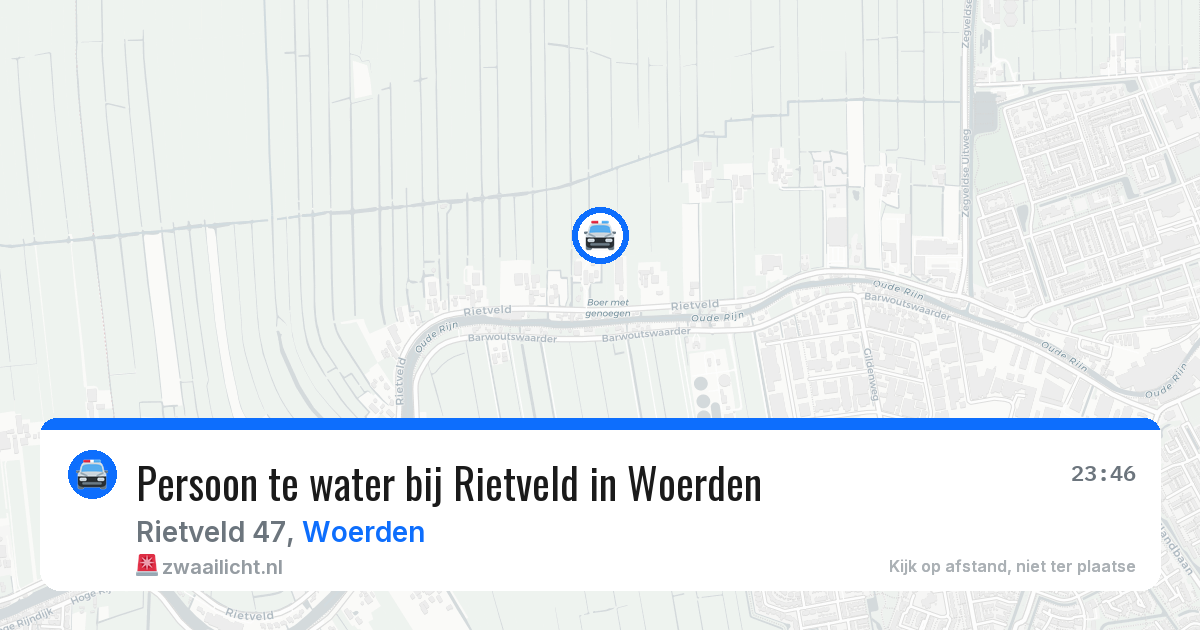Persoon te water bij Rietveld in Woerden — 7 feb 2026