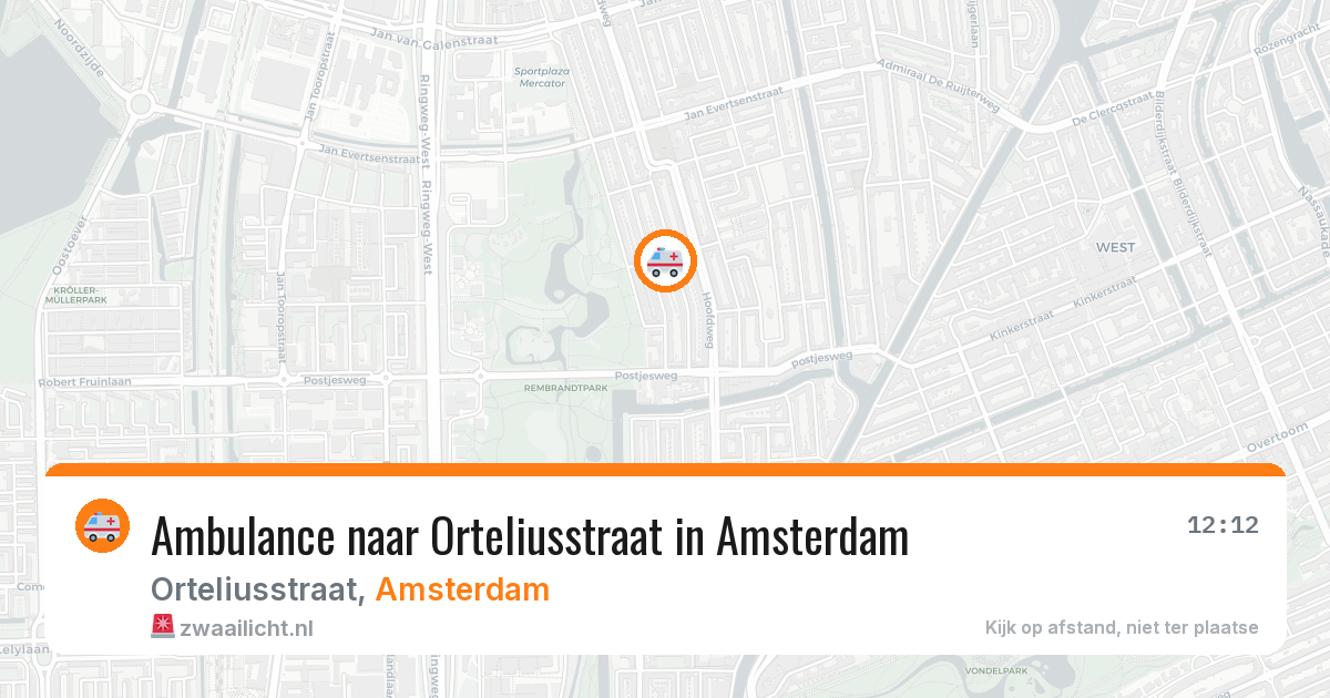 Ambulance naar Orteliusstraat in Amsterdam — 26 jun 2026