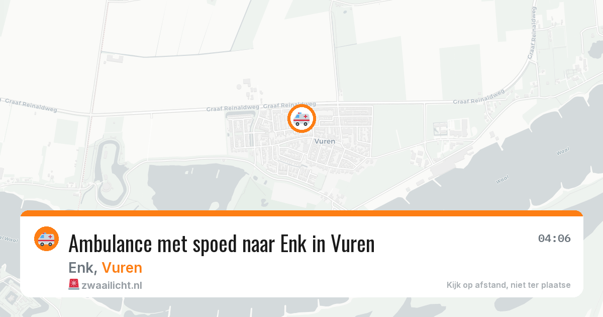 Ambulance met spoed naar Enk in Vuren — 11 mei 2026