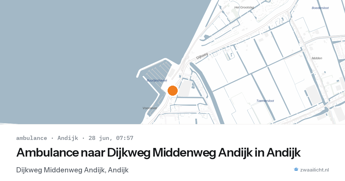 Ambulance naar Dijkweg Middenweg Andijk in Andijk — 28 jun 2026