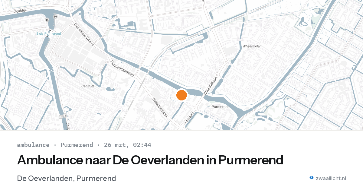 Ambulance naar De Oeverlanden in Purmerend — 26 mrt 2026