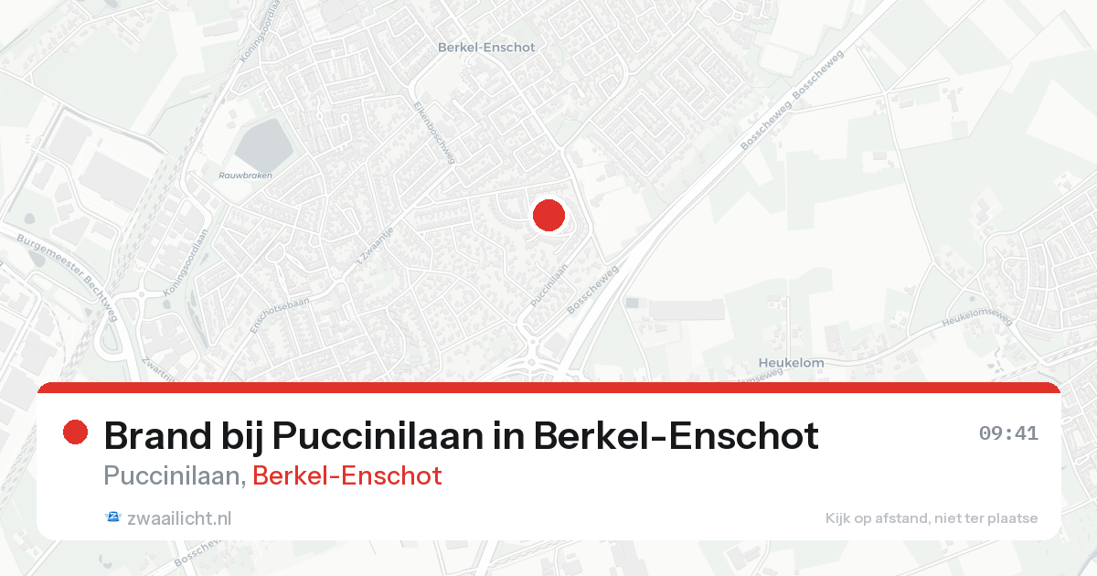 Brand bij Puccinilaan in Berkel-Enschot — 23 aug 2026