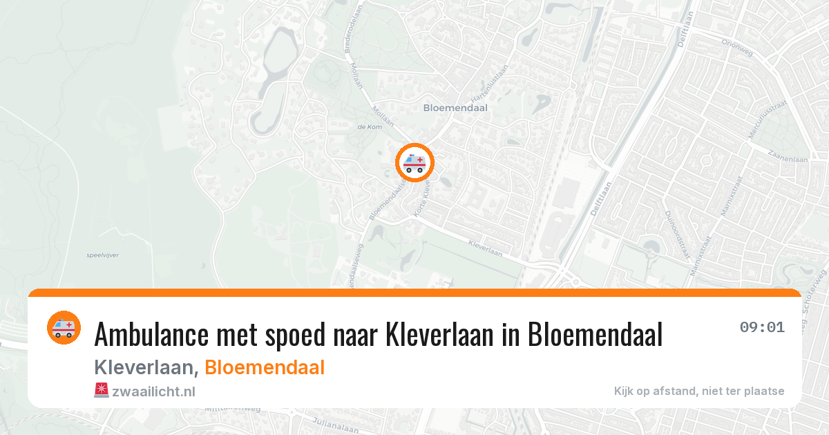 Ambulance met spoed naar Kleverlaan in Bloemendaal — 1 aug 2026
