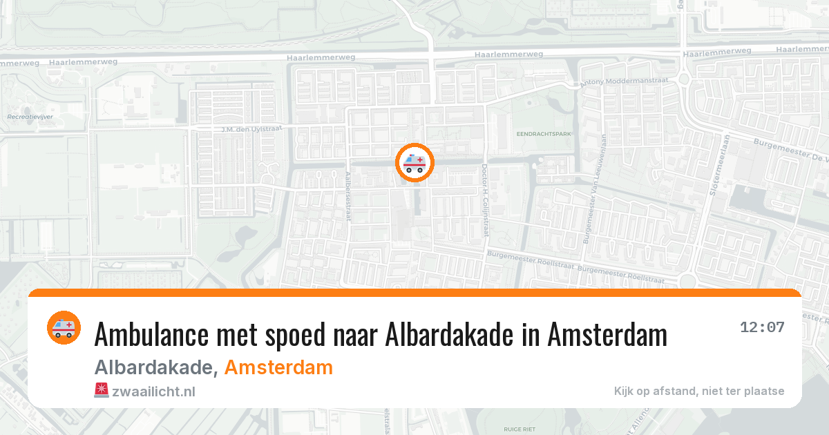 Ambulance met spoed naar Albardakade in Amsterdam — 16 mrt 2026