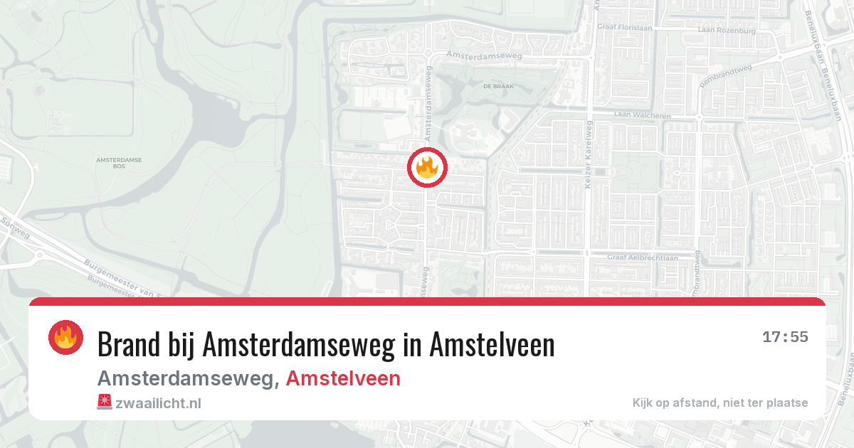 Brand bij Amsterdamseweg in Amstelveen — 14 aug 2026
