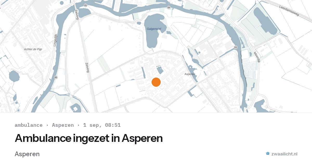 Ambulance ingezet in Asperen — 1 sep 2026