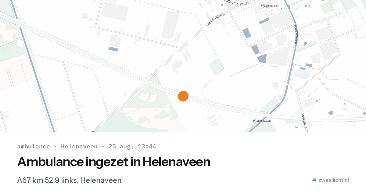 Ambulance ingezet in Helenaveen — 25 aug 2026