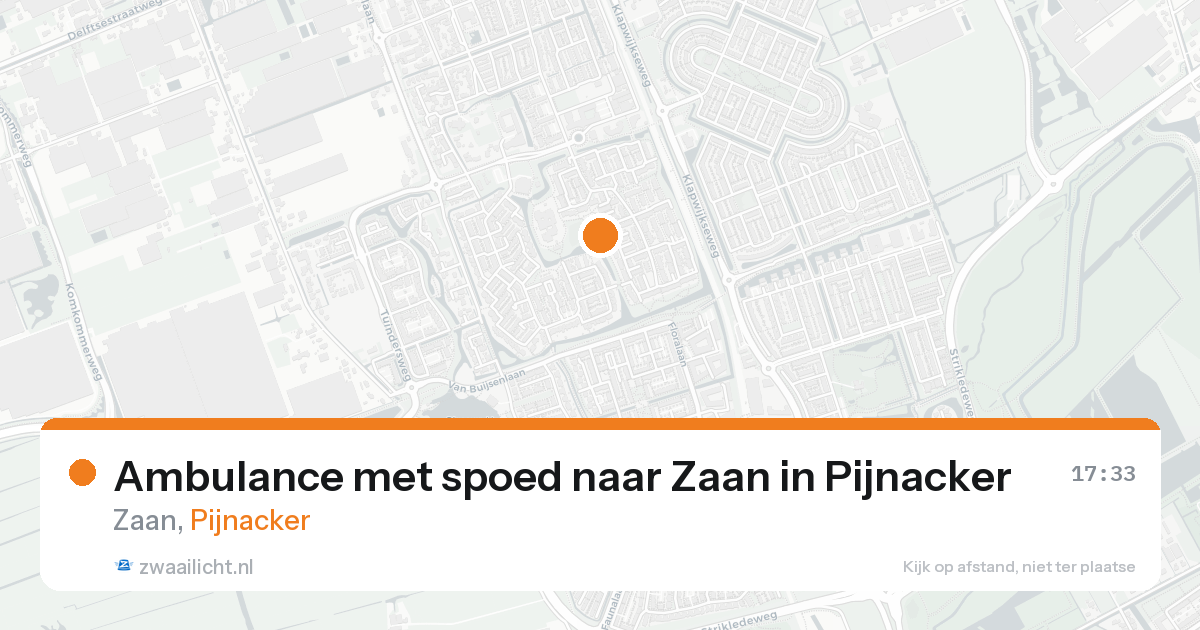 Ambulance met spoed naar Zaan in Pijnacker — 16 aug 2026