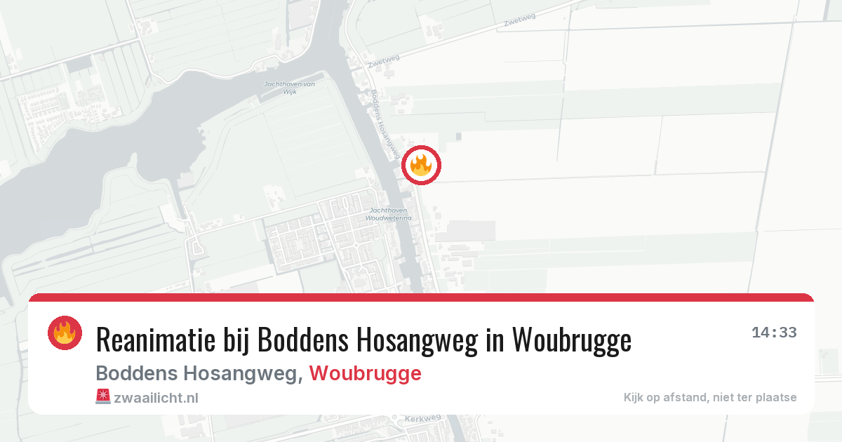 Reanimatie bij Boddens Hosangweg in Woubrugge — 13 mrt 2026