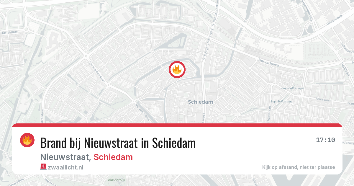 Brand bij Nieuwstraat in Schiedam — 12 jun 2026