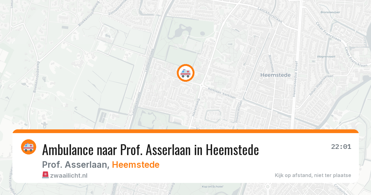 Ambulance naar Prof. Asserlaan in Heemstede — 20 mrt 2026
