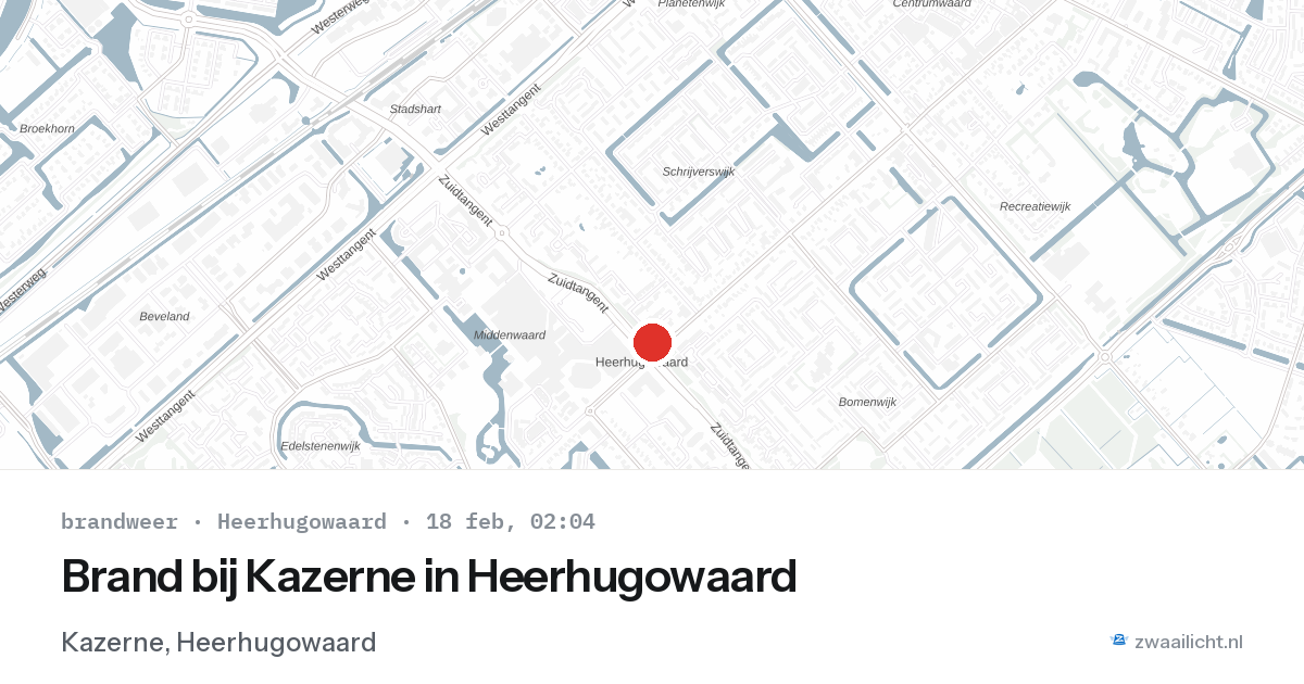Brand bij Kazerne in Heerhugowaard — 18 feb 2026