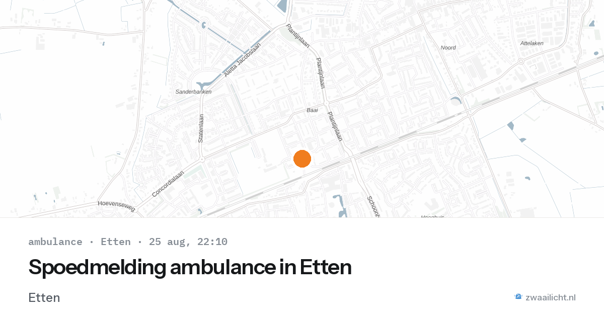 Spoedmelding ambulance in Etten — 25 aug 2026