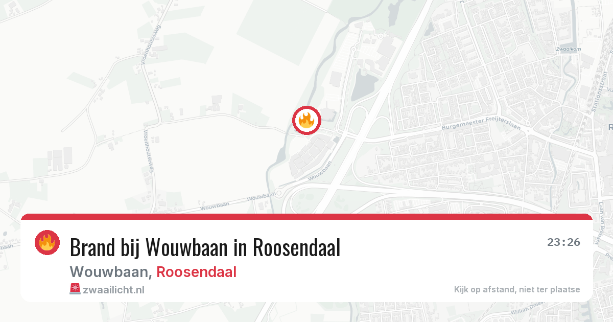 Brand bij Wouwbaan in Roosendaal — 3 aug 2026