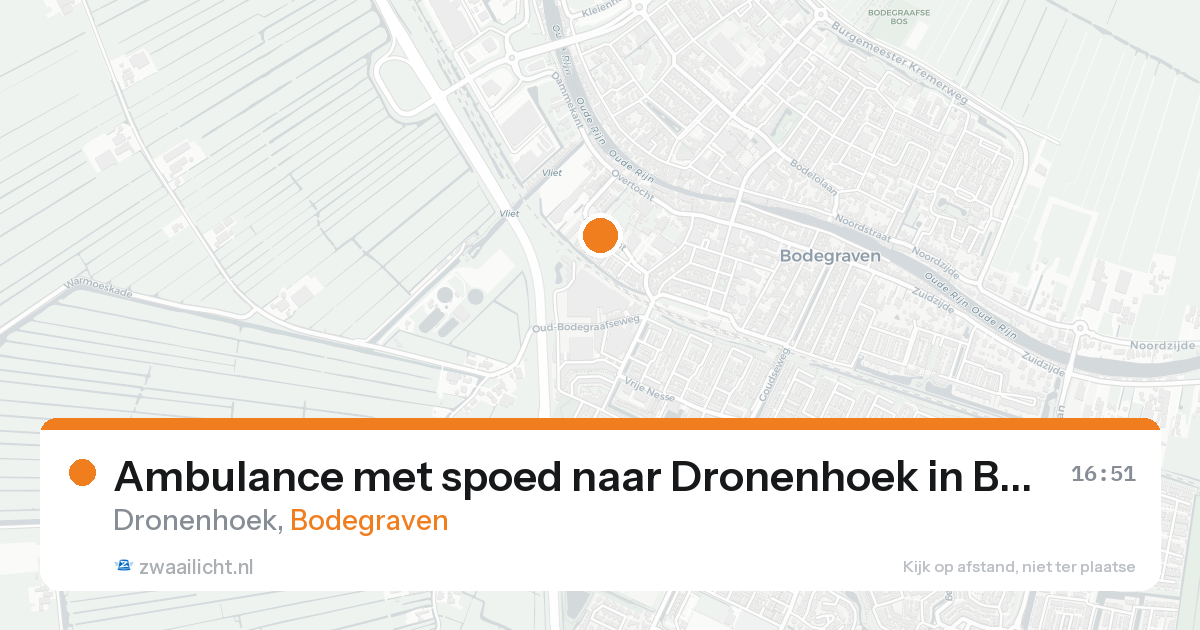 Ambulance met spoed naar Dronenhoek in Bodegraven — 20 jul 2026