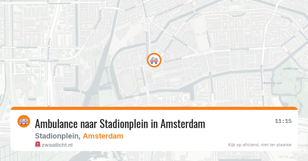 Ambulance naar Stadionplein in Amsterdam — 2 aug 2026