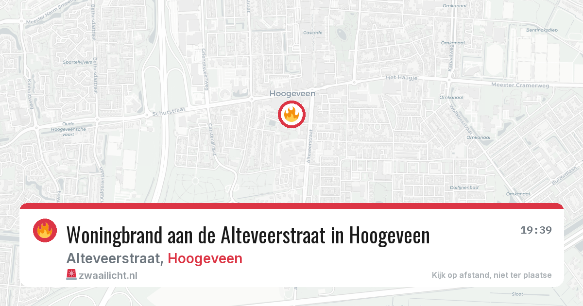 Woningbrand aan de Alteveerstraat in Hoogeveen — 7 aug 2026