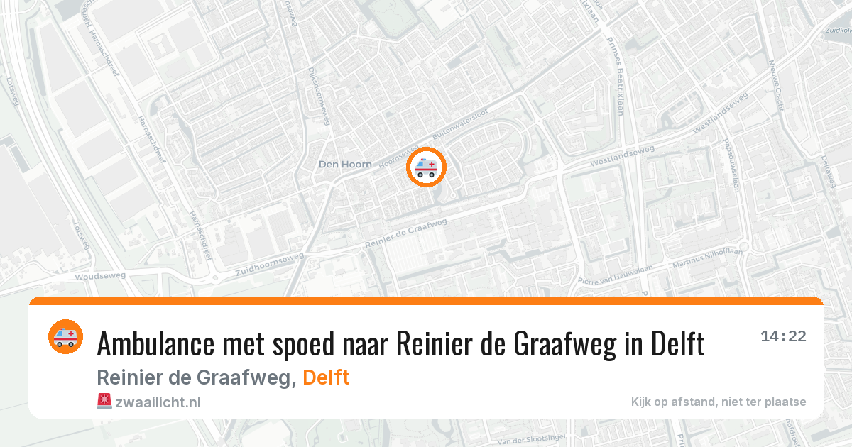 Ambulance met spoed naar Reinier de Graafweg in Delft — 16 mrt 2026