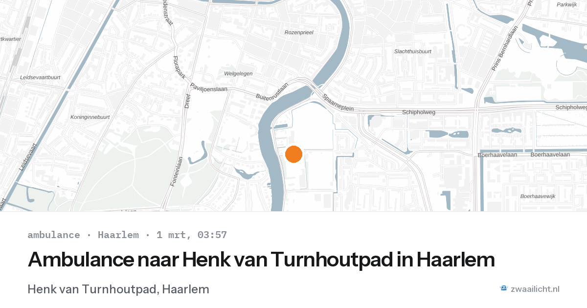 Ambulance naar Henk van Turnhoutpad in Haarlem — 1 mrt 2026