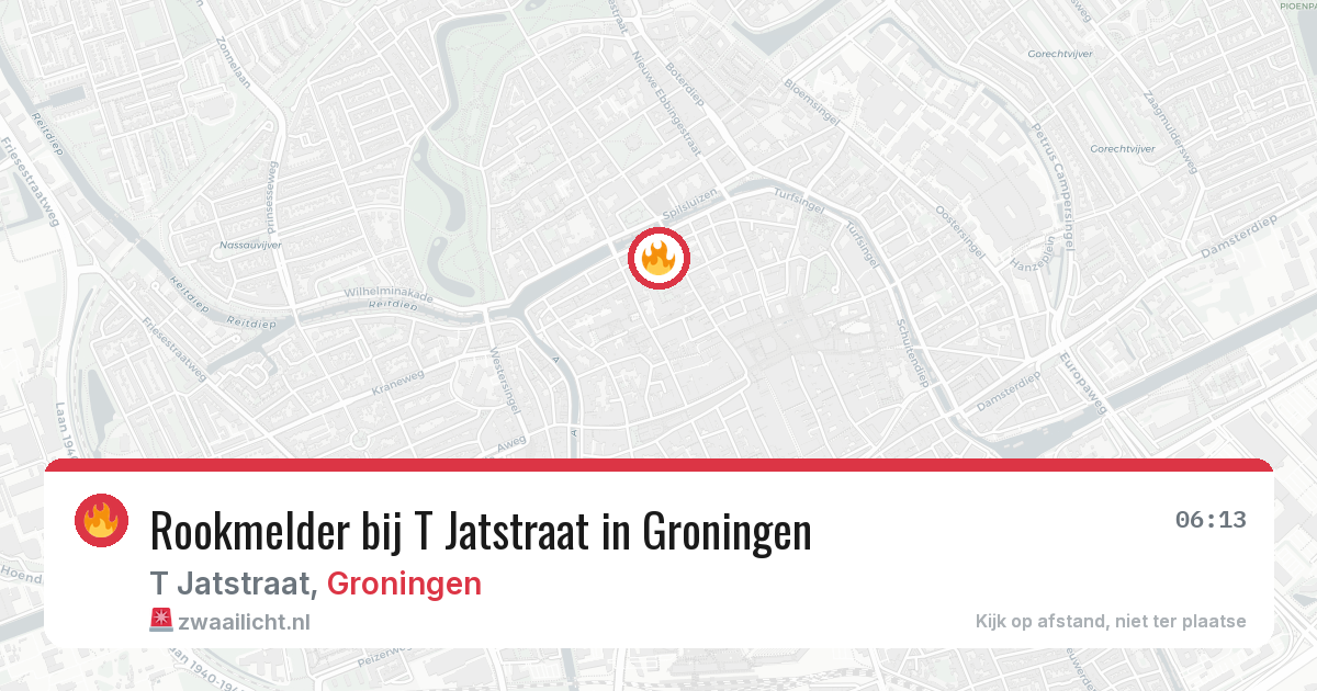 Rookmelder bij T Jatstraat in Groningen — 18 jul 2026