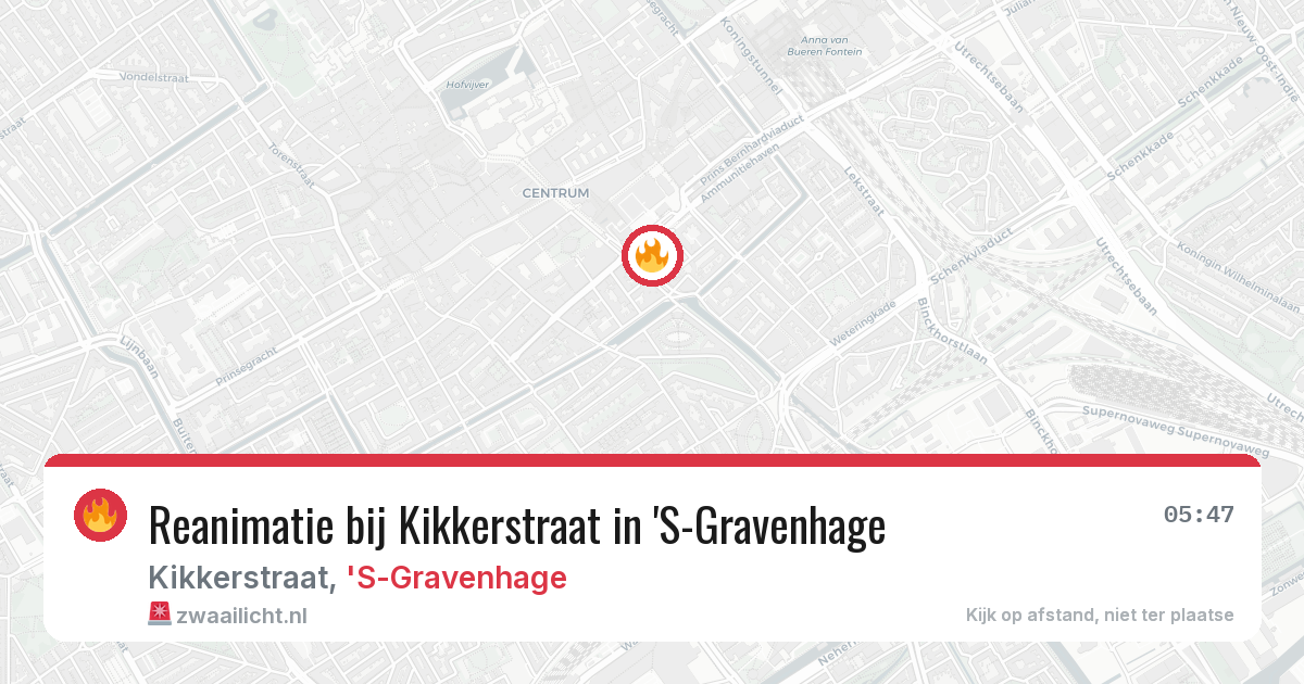 Reanimatie bij Kikkerstraat in 'S-Gravenhage — 8 aug 2026
