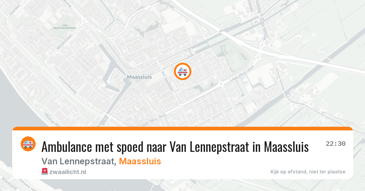 Ambulance met spoed naar Van Lennepstraat in Maassluis — 25 jul 2026