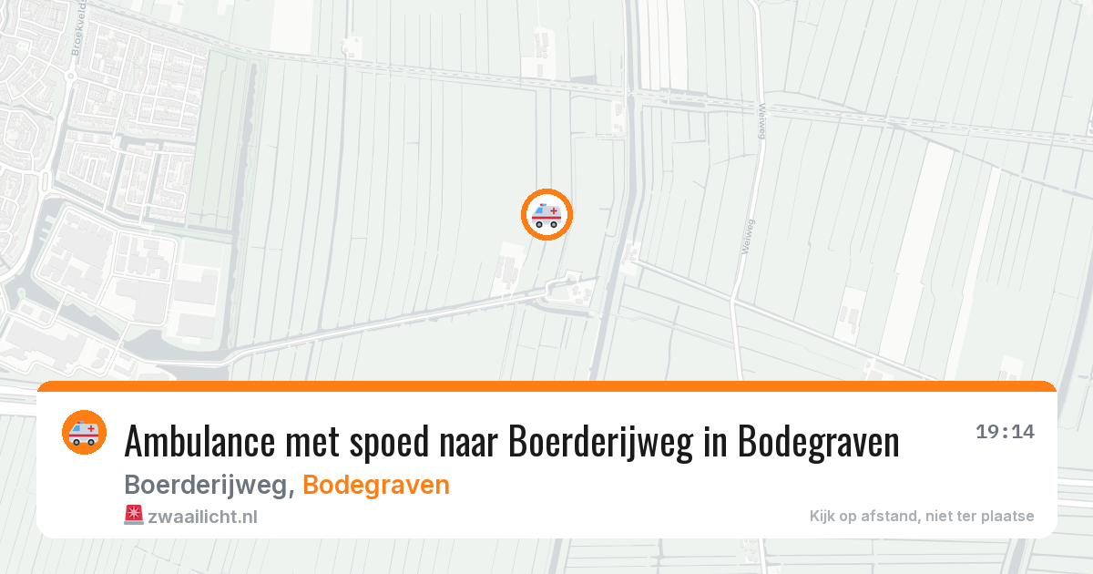 Ambulance met spoed naar Boerderijweg in Bodegraven — 17 jun 2026